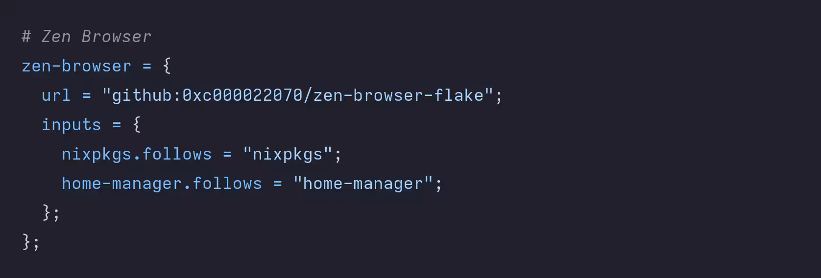 A code snippet in dark theme