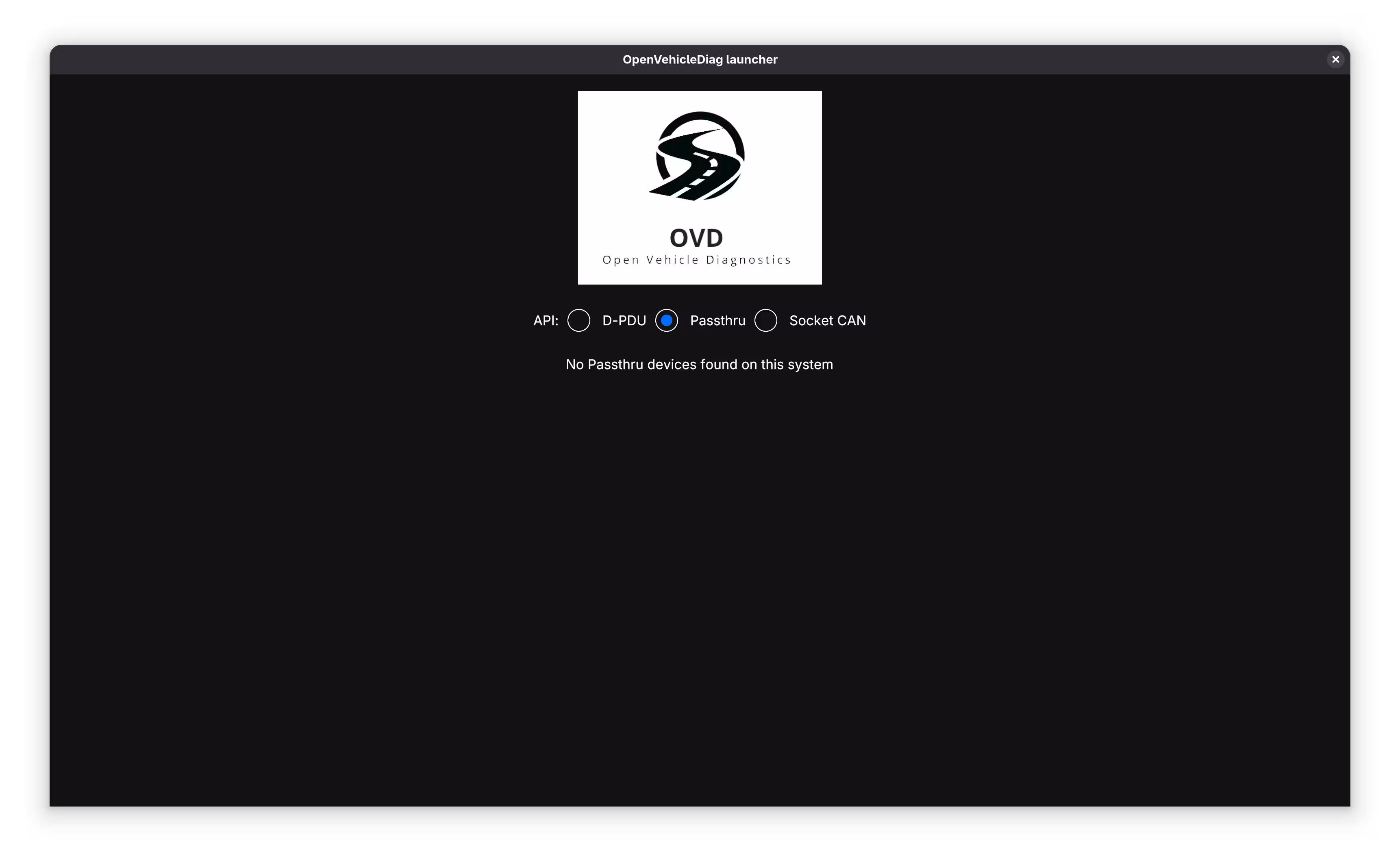 The result The main window of Open Vehicle Diagnostics