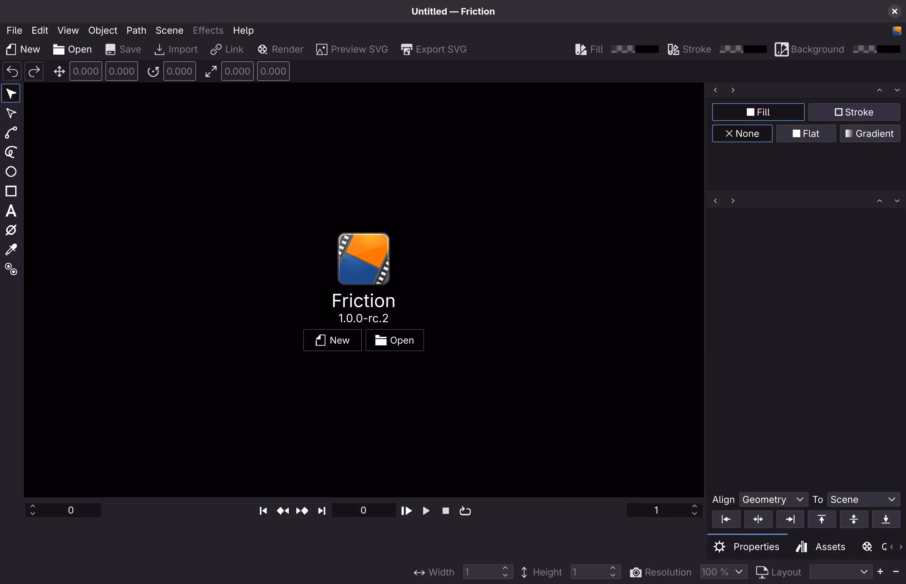 The result The main window of Friction
