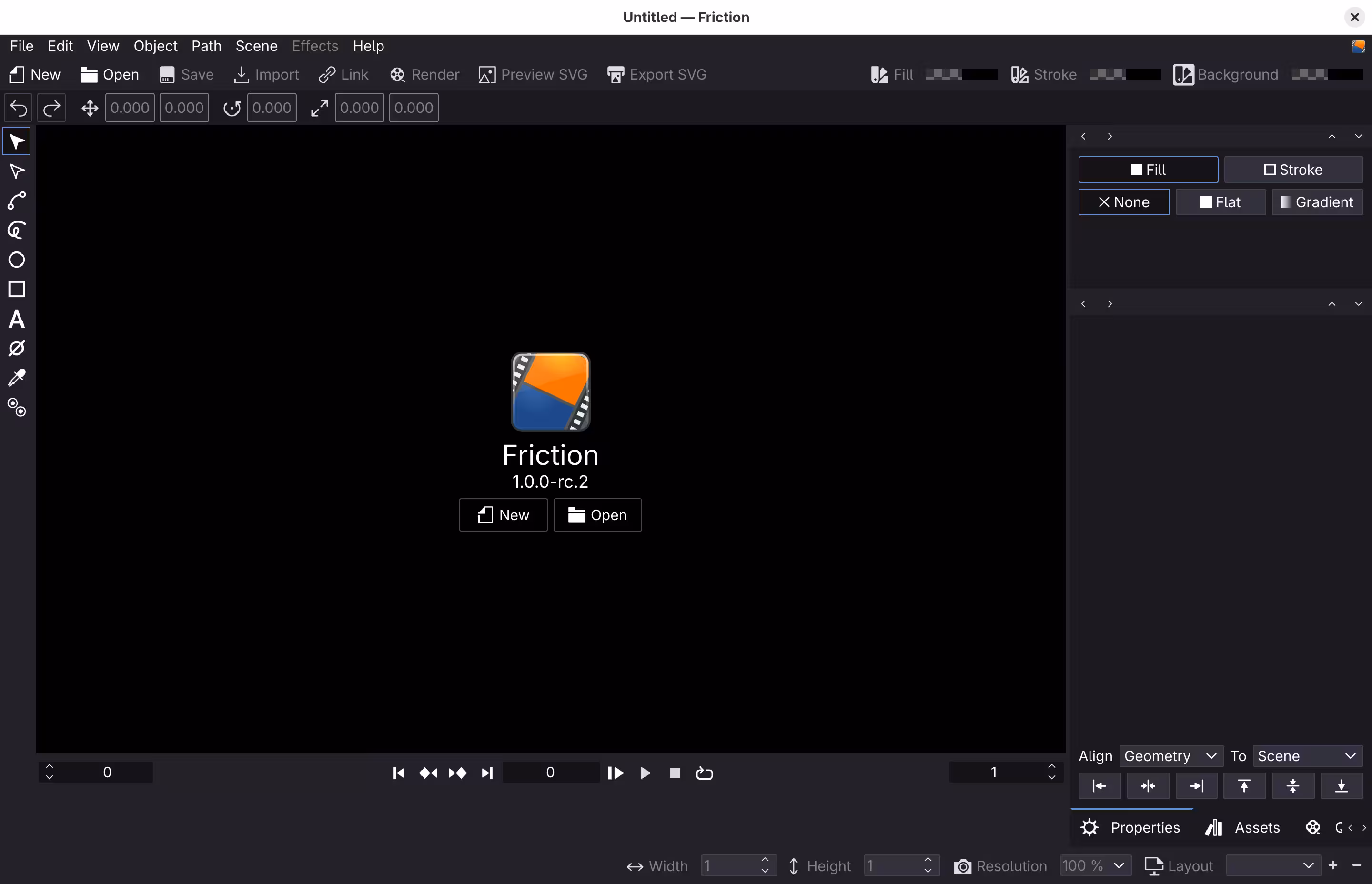 The result The main window of Friction
